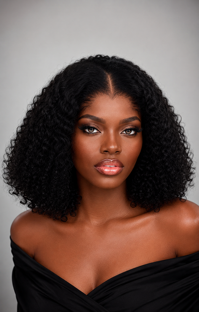 12" Kinky Curly Human Hair Wig| Lagos Hairline
