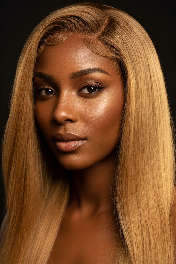 Black Woman Golden Lace Front Wig Portrait